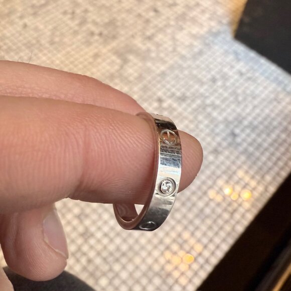 Cartier White Gold LOVE Small Model 1 Diamond Ring - Picture 11 of 15